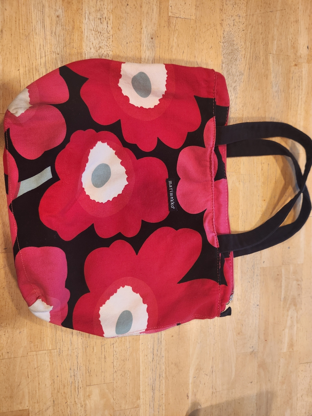 Marimekko Red Unikko Canvas Tote Bag Avon Collaboration Breast Cancer Awarness